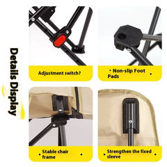 Outdoor Folding Chair Heightened Camping Chair Portable Adjustable