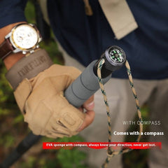 Folding Multifunction Trekking Poles Outdoor Hiking Self-defense Stick