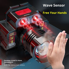 Wave Outdoor Multi-function Head-mounted Zoomable Spotlight Headlamp