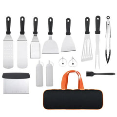 Camping BBQ Outdoor Barbecue Tool Set Stainless Steel Spatula Barbecue Cooking Spatula Combination Grill Set